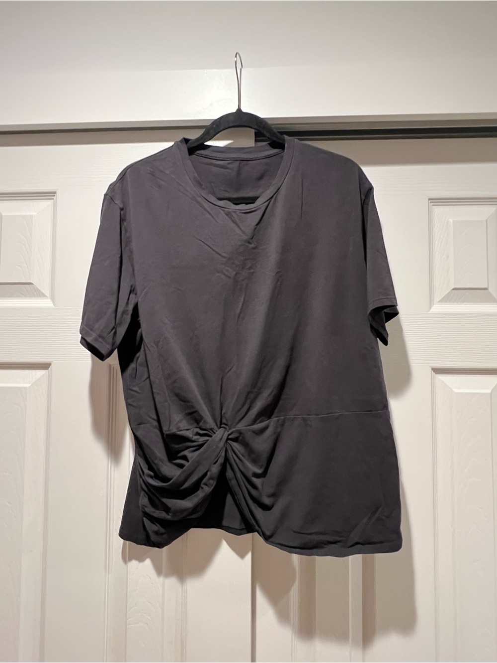 Lululemon Women's Black Twist-Front Short Sleeve Shirt